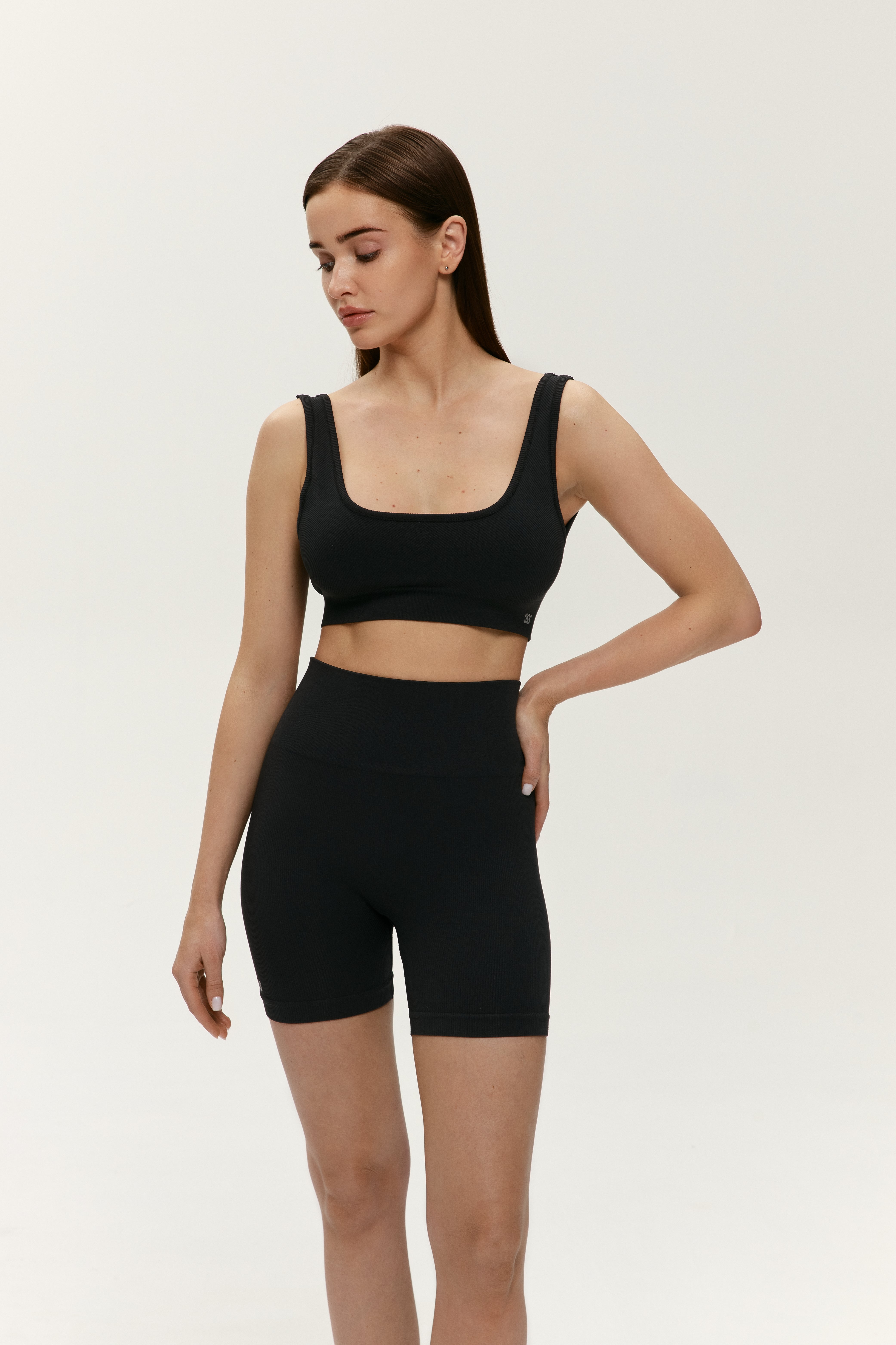 Sister's Sport SEAMLESS RIBBED TOP - Dark Graphite